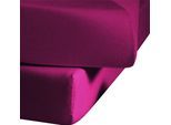 Betttuch FLEURESSE "Colours", lila (cassis), B:220cm L:260cm, Mako-Satin, Obermaterial: 100% Baumwolle, Bettlaken, Betttuch, offenes Bettlaken