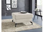 Hocker SIT & MORE "Percy", beige (creme), B:72cm H:43cm T:72cm, Hocker, Hocker, Fußhöhe 12 cm, wahlweise mit unterschiedlichen Fußfarben