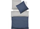 Wendebettwäsche FLEURESSE "Lech W 4158", blau (marine, silber), B/L: 240cm x 220cm, 1 Stk., 1 Stk., Flanell, B/L: 80cm x 80cm & 80cm x 80cm, 3 Stk., Flanell, Obermaterial: 100% Baumwolle, Bettwäsche, Wendebettwäsche, Edelflanell, Baumwolle, in Gr. 135x200, 155x220, 200x200cm
