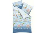 Kinderbettwäsche KAEPPEL "Wikinger", blau, B/L: 140cm x 200cm, 1 Stk., 1 Stk., Renforcé, B/L: 70cm x 90cm, 2 Stk., Renforcé, Obermaterial: 100% Baumwolle, Bettwäsche, Kinderbettwäsche, angenehm wärmend