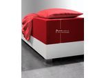 Spannbettlaken FLEURESSE "Comfort XL", rot (bordeaux), 1 Stk., Mako-Jersey, 140x200 140x210 140x220 150x200 150x210 150x220 160x200 160x210 160x220 40cm, Mako-Jersey, Obermaterial: 96% Baumwolle, 4% Elasthan (LYCRA), Bettlaken, Spannbettlaken, Mako-Jersey, für Matratzen bis 40 cm Höhe, Bettlaken, Spannbetttuch