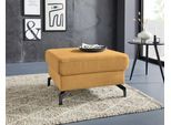 Hocker SIT & MORE "Percy", gelb (mustard), B:72cm H:43cm T:72cm, Hocker, Hocker, Fußhöhe 12 cm, wahlweise mit unterschiedlichen Fußfarben