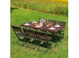 Klapptisch GARDEN PLEASURE "Tabora", schwarz (holzoptik, schwarz), B:74,5cm H:73cm T:180cm, Tische, Klapptisch