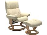 Relaxsessel STRESSLESS "Mayfair", beige (vanilla paloma), B:75cm H:99cm T:73cm, Leder BATICK: BATICK ist ein leicht korrigiertes, durchgefärbtes und genarbtes Möbelleder, bei dem die meisten Unebenheiten und Spuren in der Regel entfernt wurden.;Leder PALOMA: PALOMA ist ein durchgefärbtes Semianilin-Möbelleder mit natürlicher Narbung.;ROHLEDER Stoff Q2 FARON: Ein fester zuverlässiger Bouclé mit ein
