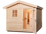 Saunahaus WEKA "Mikkeli", beige (natur), Saunaofen, externe Steuerung, 7,5 kW, Saunen, 7,5 kW-Ofen mit digitaler Steuerung