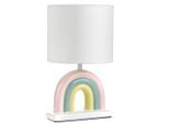 Kindertischleuchte Raynbow, Mehrfarbig, Textil, Keramik, rund,rund, 32 cm, Eec, einfach zu transportieren, Lampen & Leuchten, Innenbeleuchtung, Kinderzimmerlampen, Kinderzimmer-Schreibtischlampen