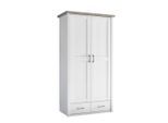 Babykleiderschrank Luca/Corner, Weiß, Eiche, Holzwerkstoff, 5 Fächer, 2 Schublade(n) Schubladen, 106 cm, in verschiedenen Größen erhältlich, Babymöbel, Babykleiderschrank