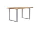 Livetastic Esstisch, Weiß, Akazie, Holz, Metall, Akazie, vollmassiv, Holz, rechteckig, U-Form, 90x76x160 cm, Esszimmer, Tische, Esstische