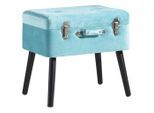Xora Hocker, Blau, Schwarz, Holz, Textil, Kiefer, rechteckig, 50x46x35 cm, Stauraum, Wohnzimmer, Hocker, Sitzhocker
