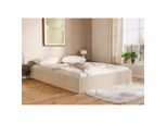 Boxxx Polsterbett, Creme, Textil, Birke, Schichtholz, 140x200 cm, Bettkasten, in verschiedenen Größen erhältlich, Schlafzimmer, Betten, Polsterbetten