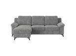 Cotta , Grau , Textil , Ottomane rechts, L-Form , 245x156 cm , Made in EU , Stoffauswahl, Rücken echt, Armteil rechts , Wohnzimmer, Sofas & Couches, Schlafsofas, Ecksofas mit Schlaffunktion