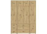 Möbelix , Eiche Artisan , Holzwerkstoff , 1 Fächer , 6 Schublade(n) Schubladen , 180x239.40x52.1 cm , Beimöbel erhältlich ,