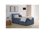 Mid.you , Blaugrau , Holz, Textil , Tanne , H3 , 7-Zonen , 100x200 cm , Bettkasten, gepolstertes Kopfteil , Schlafzimmer, Betten, Boxspringbetten
