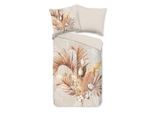 Möbelix , Braun, Beige , Textil , Floral , 155x220 cm , atmungsaktiv, angenehm wärmend , Heimtextilien, Schlaftextilien, Bettwäsche, Baumwoll Bettwäsche