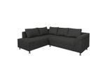 P & B , Schwarz , Textil, Holzwerkstoff , Füllung: Schaumstoffflocken , L-Form, einmalig seitenverkehrt montierbar , 267x200 cm , Rücken echt , Wohnzimmer, Sofas & Couches, Wohnlandschaften, Ecksofas