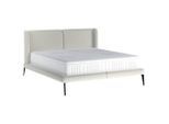 Livetastic , Weiß , Textil , Uni , H3 , 180x200 cm , Made in EU , Bezug abnehmbar/waschbar,gepolstertes Kopfteil, Federkernmatratze, Stoffauswahl, Topper durchgehend, Matratze durchgehend ,