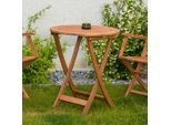 Gardenson , Naturfarben , Holz , Eukalyptusholz , massiv , rund , 75x65x65 cm , FSC MIX , klappbar, platzsparend , Gartenmöbel, Gartentische, Klapptische Garten