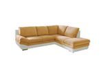 Mid.you , Creme, Dunkelgelb , Textil , Ottomane rechts, L-Form , 264x221 cm ,