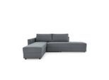 Looks by W.Joop , Dunkelgrau , Textil , Uni , Ottomane rechts, L-Form , 287x229 cm , Made in EU , Liegefunktion, Rücken echt, Armlehnen seitenverkehrt montierbar , Wohnzimmer, Sofas & Couches, Schlafsofas, Ecksofas mit Schlaffunktion
