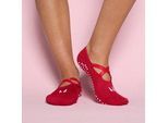 MP Valentines Ballett Rutschfeste Socken (2er-Pack) - Rosenrot/Blush - UK 12-14