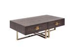 Kare-Design , Braun, Messingfarben , Metall, Holzwerkstoff , furniert , 2 Schublade(n) Schubladen , rechteckig , 45.5x77x137.4 cm ,