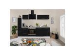Respekta , Schwarz, Weiß , Holzwerkstoff , 3 Schublade(n) Schubladen , seitenverkehrt montierbar, nur wie online abgebildet bestellbar , B , 250 cm , FSC , Küche, Küchenblöcke, Küchenzeilen