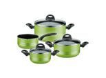 GSW , Hellgrün , Metall , 16 cm , 1,5 l , ISO 9001 , rostfrei, Griffe werden nicht heiß, geschmacksneutral, optimale Wärmeverteilung, leichte Reinigung,mit Dampfablass , Kochen & Essen, Töpfe, Kochtopfsets