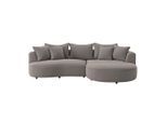Möbelix , Cappuccino , Textil , Ottomane rechts, L-Form , 287x168 cm , Made in EU , Rücken echt , Wohnzimmer, Sofas & Couches, Wohnlandschaften, Ecksofas
