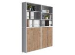 Mid.you , Grau, Eichefarben , Holzwerkstoff , 8 Fächer , 168.8x227.2x33 cm , erweiterbar, in verschiedenen Größen erhältlich, abschließbar , Büromöbel, Aktenschränke & Aktenregale, Aktenschränke