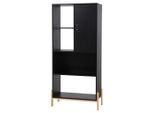 Livetastic , Schwarz , Holzwerkstoff , Pinie , massiv , 72.5x154x35.5 cm ,