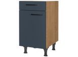 Nobilia , Blau, Eichefarben , Holzwerkstoff , 1 Fächer , 1 Schublade(n) Schubladen , einzeln stellbar , 45x87x56 cm , Blauer Engel, Pefc, Goldenes M, Made in Germany, DGM-Klimapakt , Küche, Küchenblöcke, Küchenschränke, Küchenunterschränke