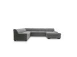 Mid.you , Dunkelgrau , Textil , Wenge , Uni , U-Form , 328x212 cm , Made in EU, FSC MIX , Rücken echt , Wohnzimmer, Sofas & Couches, Wohnlandschaften, Wohnlandschaften U-Form