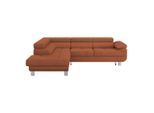 Ondega , Rostfarben , Textil , Ottomane links, L-Form , 270x230 cm , Made in EU , Stoffauswahl, Hocker erhältlich, in den Filialen seitenverkehrt erhältlich , Wohnzimmer, Sofas & Couches, Schlafsofas, Ecksofas mit Schlaffunktion