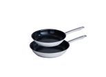 Kelomat , Edelstahlfarben , Metall , rund , 29.2x10x48 cm , hitzebeständige Griffe, rostfrei, breiter Schüttrand, antihaftbeschichtet, ergonomischer Griff, PTFE-frei , Kochen & Essen, Pfannen, Pfannensets