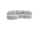Möbelix , Beige , Textil , Ottomane links, L-Form , 287x168 cm , Made in EU , Rücken echt , Wohnzimmer, Sofas & Couches, Wohnlandschaften, Ecksofas