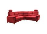 Livetastic , Rot , Textil , Buche , Uni , L-Form , 241x238 cm , Made in EU , seitenverkehrt erhältlich, Rücken echt, Herz-Waage-Funktion, USB-C-Anschluss ,