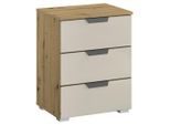 Rauch Möbel , Champagner, Eiche Artisan , Glas, Holzwerkstoff , 3 Schublade(n) Schubladen , 47x62x42 cm , Blauer Engel, Goldenes M, Made in Germany , Soft-Close-System ,