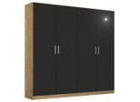 Rauch Möbel , Grau, Eiche Artisan , Holzwerkstoff , 4 Fächer , 181x210x54 cm , Blauer Engel, Made in Germany ,