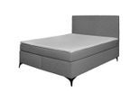 P & B , Grau , Textil , H2 , 1-Zonen , 140x200 cm , Made in EU, Made in Europe , gepolstertes Kopfteil, Topper durchgehend, in verschiedenen Größen erhältlich, Partnermatratze mit durchgehendem Bezug ,