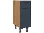 Nobilia , Blau, Eichefarben , Holzwerkstoff , 1 Schublade(n) Schubladen , einzeln stellbar , 30x87x56 cm , Blauer Engel, Pefc, Goldenes M, Made in Germany, DGM-Klimapakt , Küche, Küchenblöcke, Küchenschränke, Küchenunterschränke