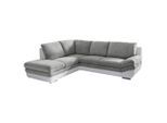 Mid.you , Weiß, Dunkelgrau , Textil , Ottomane links, L-Form , 264x221 cm , Made in EU ,