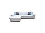 Mid.you , Pastellblau , Textil , Eiche , Uni , Ottomane links, L-Form , 279x162 cm , Made in EU, FSC MIX , Rücken echt , Wohnzimmer, Sofas & Couches, Wohnlandschaften, Ecksofas
