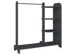 Mid.you , Anthrazit , Holzwerkstoff , 3 Fächer , 106x110x35 cm , Garderobe, Garderoben-Set