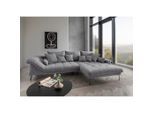 Livetastic , Grau , Textil , Uni , Füllung: Schaumstoff,Schaumstoff,Schaumstoff,Schaumstoff , Ottomane rechts, L-Form , 310x192 cm , Rücken echt , Wohnzimmer, Sofas & Couches, Wohnlandschaften, Ecksofas