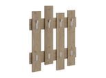 Livetastic , Walnussfarben , Holzwerkstoff , 64x81x4 cm , Hutablage, Kleiderstange , Garderobe, Wandhaken & Paneele, Wandgarderobe