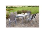 Gardenson , Silberfarben, Taupe , Metall, Textil , Uni , 56x97x76 cm , stapelbar , Gartenmöbel, Gartensessel, Gartensessel stapelbar