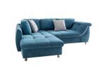 Livetastic , Blau , Textil , Uni , Füllung: Schaumstoff,Schaumstoff , Ottomane links, L-Form , 250x190 cm , Made in EU ,