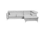 Livetastic , Hellgrau , Textil , Ottomane rechts, L-Form , 242x207 cm , Made in EU , seitenverkehrt erhältlich, Rücken echt, Armteil links , Wohnzimmer, Sofas & Couches, Wohnlandschaften, Ecksofas