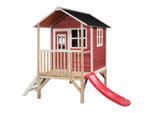 Exit Toys , Rot , Holz , Zeder , 190x215x369 cm , TÜV-geprüft, Fsc, EN 71 , Spielwaren, Outdoorspielzeug, Spielhäuser