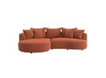 Möbelix , Terracotta , Textil , Ottomane links, L-Form , 287x168 cm , Made in EU , Rücken echt ,